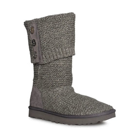 UGG Purl Cardy Knit Charcoal Boots - Women's