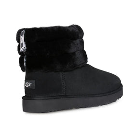 UGG Fluff Mini Quilted Black Boots - Women's