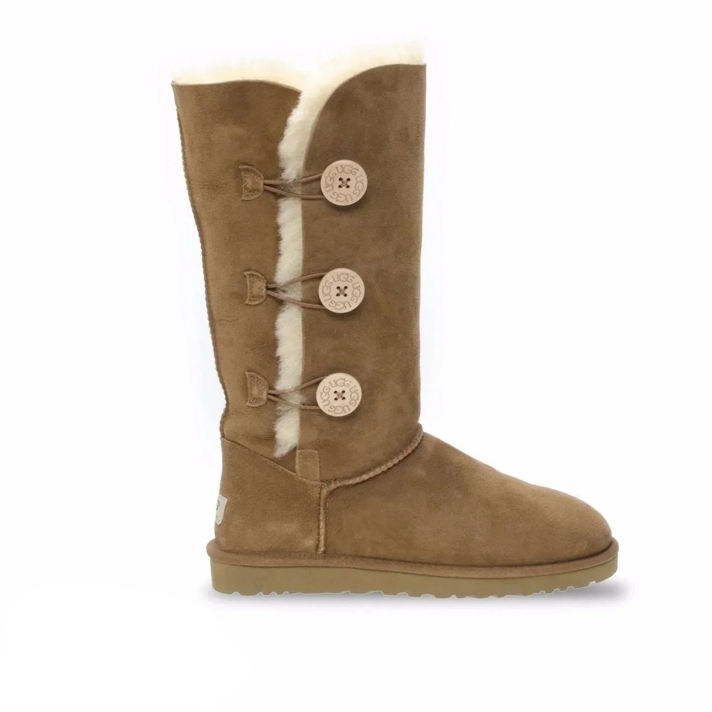 UGG Bailey Button Triplet II Chestnut Boots - Youth